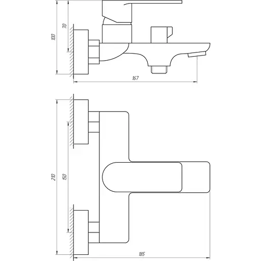Змішувач для ванни Globus Lux Niagara GLN-0102N - фото 4