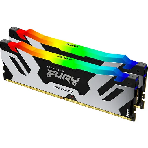 Модуль пам'яті DDR5 Kingston Fury Renegade RGB 2x16GB 8000MHz Silver/Black (KF580C38RSAK2-32) [145722]