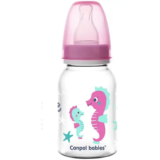 Пляшечка Canpol babies PP Love & Sea 120 мл рожева (59/300_pin)