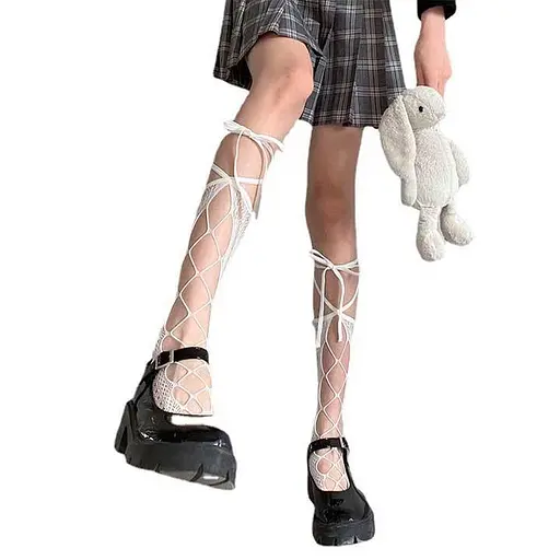 Гольфи з підв'язками "Лоліта" білий XS/S/М (1,2,3) – Еротична білизна - фото 3