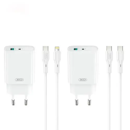 Мережевий зарядний пристрій XO CE30 30W 1USB-A+1USB-C fast charger Білий - фото 3
