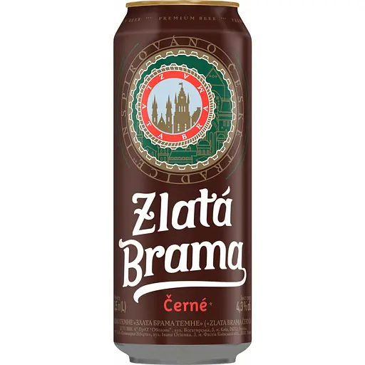 Пиво Zlata Brama Cerne темное 4.5 % ж/б 0.5 л