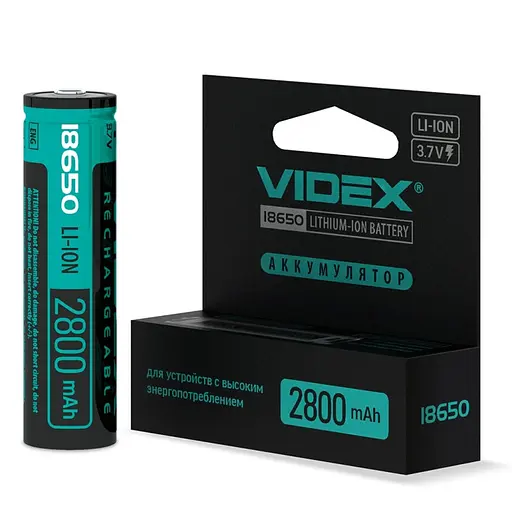 Аккумулятор Videx Li-ion 18650 2800mAh 3,7V с защитой