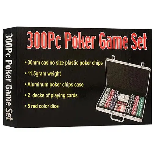 Настольная игра Johnshen Sports Покерный набор 300 фишек по 11,5 г без номинала (алюминиевый кейс) (IG-2114) - фото 1