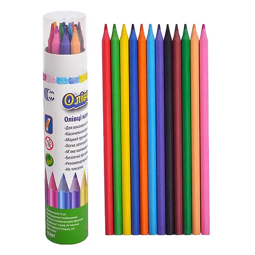 Карандаши 12 цветов эластичные Bambi CR-888T в тубусе "С" - фото 1