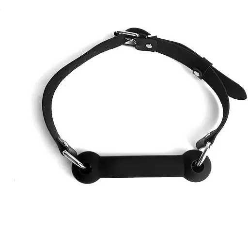 Кляп Art of Sex - Gag Stick Silicon Палиця, силікон та натуральна шкіра, Чорний - фото 3