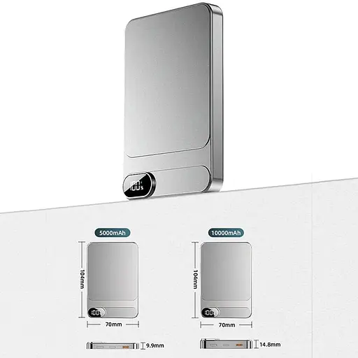 Повербанк PowerBank C1 Plus MagSafe 10000 mAh  20W для iPhone сріблястий - фото 8