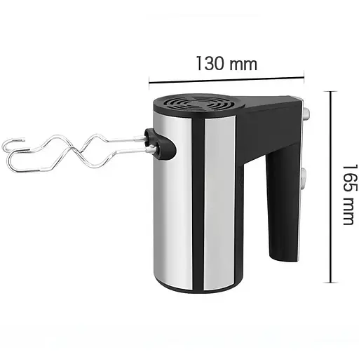 Ручний міксер Domotec MS-6690 нержавіюча сталь з 2 насадками на 5 швидкостей 600 Вт Сірий - фото 7