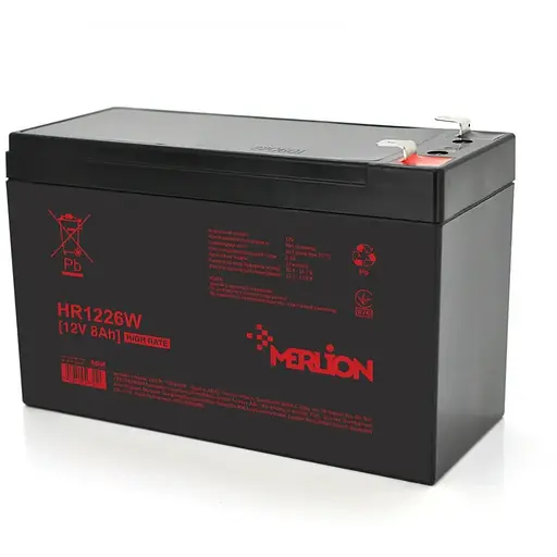 Аккумуляторна батарея MERLION HR1226W, 12V 8Ah ( 151 х 65 х 94 (100) ) Black