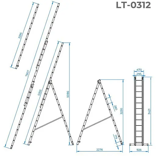 Драбина Intertool LT-0312 (140432) - фото 4