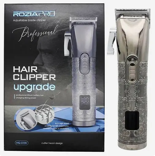 Професійний акумуляторний триммер Rozia HQ-2220 машинка для стрижки волосся з підставкою-зарядкою 8 Вт - фото 8