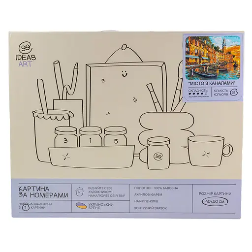 Набор для росписи по номерам "Город с каналами" 40*50 см, IDEA2-GX45758, ТМ "99IDEAS" - фото 4