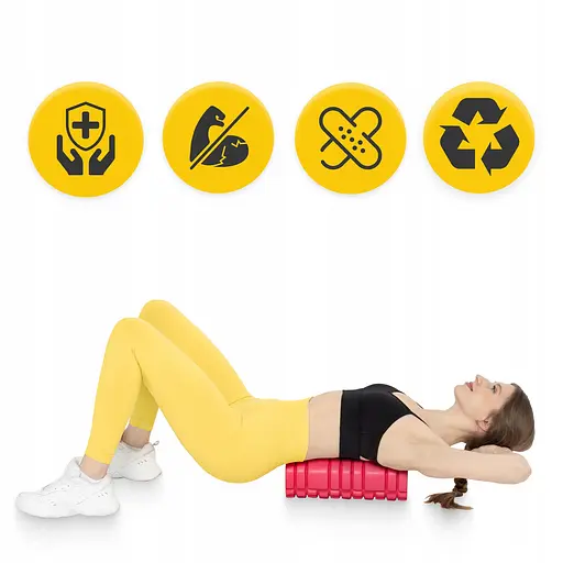 Массажный ролик 4FIZJO 33 x 14 см (валик, роллер) Pink (P-5907739310088) - фото 3