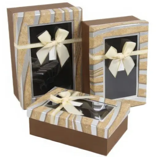 Набір подарункових коробок UFO 1037K-331 Brown 3 шт (1037K-331 Набор 3 шт BROWN прям.)