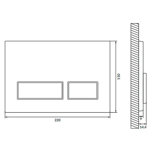 Клавіша змиву Cersanit Movi для інсталяції Aqua хром матовий K97-513, Хром - фото 2