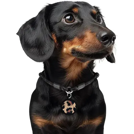 Адресник для собак і котів металевий WAUDOG Smart ID з QR паспортом малюнок Леопард коло Д 25 мм - фото 4