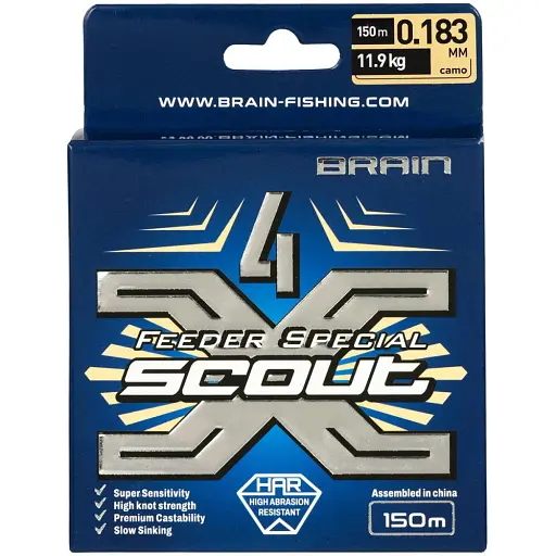 Шнур Brain Scout 4X 150 м (ca мo) 0.183 мм 11.9 кг - фото 2