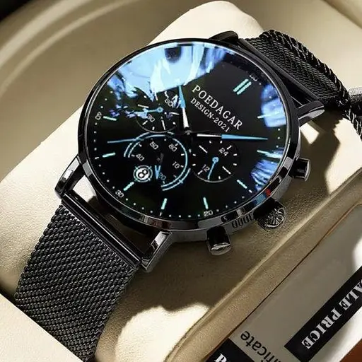Мужские наручные часы Poedagar Misto (Черные)
