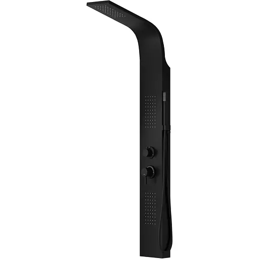 Душова панель Corsan Alto black з термостатом A017TBL, Чорний матовий - фото 1