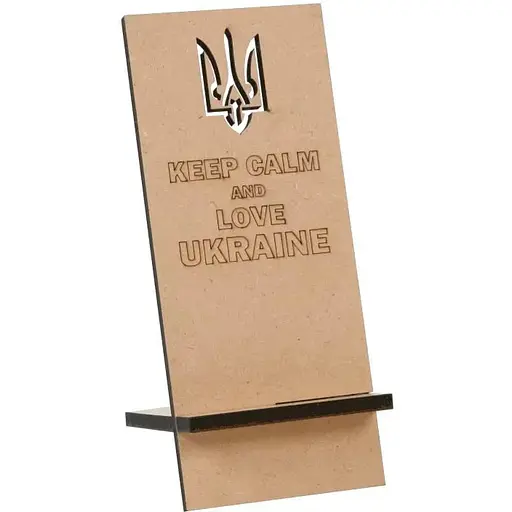 Підставка під мобільний телефон Rosa Talent Тризуб №2 МДФ 8х19х11 см