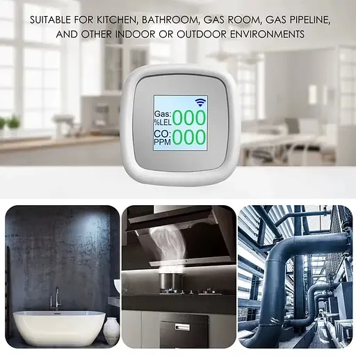 Wi-Fi датчик Nectronix GLD-20 утечки природного газа + угарного газа 2 в 1 с экраном и сиреной - фото 4