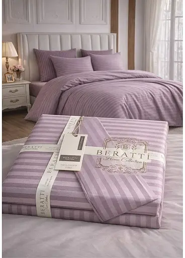 Комплект постельного белья евро 200х220 Berratti premium сатин фиолетовый TC303376125 - фото 2