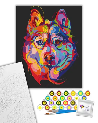 Набір для розпису ArtCraft Кольоровий пес 40 x 50 см (11521-AC) - фото 2