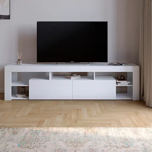 Тумба под телевизор с 5 полками М-ЗОН Джеко 200 Нимфея Альба (MZN-031037)