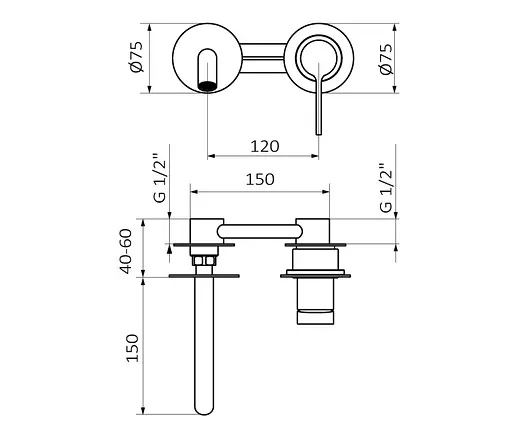 Смеситель для умывальника GRB Time черный матовый 47534472 - фото 2