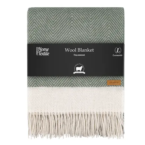 Плед Ardesto Leonardo  Bianco 140x200 см 100% вовна зелений (ART0504LB)
