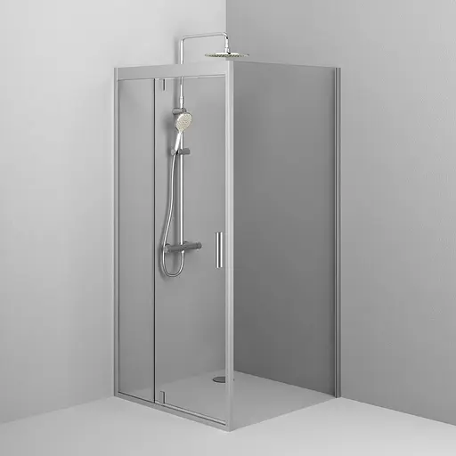 Душевая кабина Am.Pm Gem Square Pivot 90x90 см без поддона хром матовый W90UG-404-090MT, прозрачный, хром матовый - фото 3