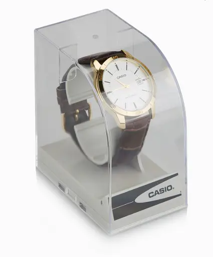 Годинники наручні чоловічі кварцові золоті з шкіряним ремінцем оригінал Casio MTP-V004GL-7AUDF (модуль №5058) - фото 10