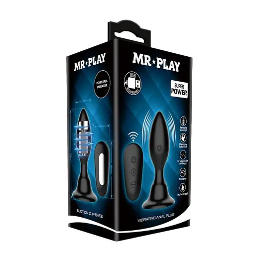Анальна пробка MR Play Vibrating Anal Plug 10.8 см (чорний) - фото 6