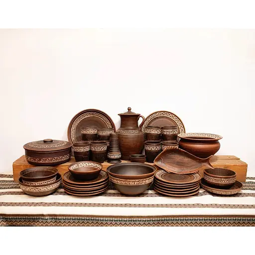 Різдвяний набір керамічного (глиняного) посуду Різдвяна вечеря на 12 осіб