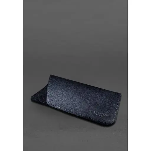 Кожаный чехол для очков BlankNote Краст Темно-синий  - фото 4