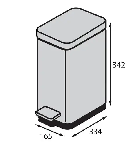 Відро для сміття Koer TC-010210-02 з плавним закриттям прямокутне 10 л нержавійка (KR5597)  - фото 5