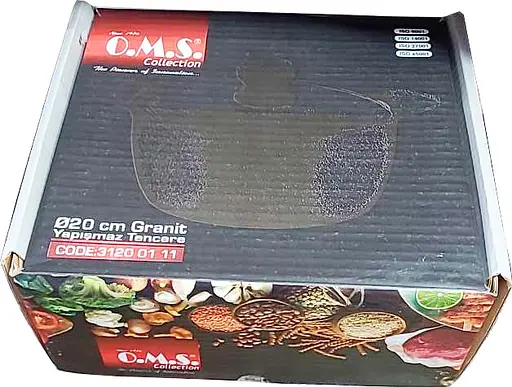 Каструля зі скляною кришкою O.M.S. Collection 3120 з гранітним покриттям 26 см 5.6 л Сірий (Туреччина) - фото 9