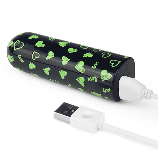 Вибратор для клитора Lovetoy Heart Massager Glow In The Dark 8.5 см черный - фото 8