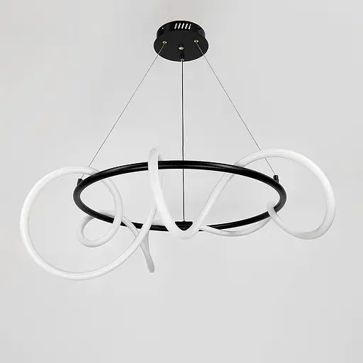 Кольцевая черная люстра с гибкой LED лентой Ø105 см (кольцо 80 см) | Ст. Y 410-800 BK | Line F - фото 4