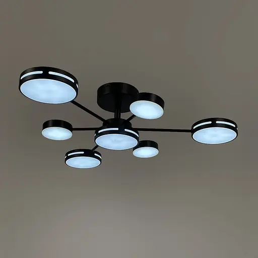 Черная светодиодная люстра Ø 70 см 55 Вт | Ст. 77033/4+3 BK | Line F - фото 4