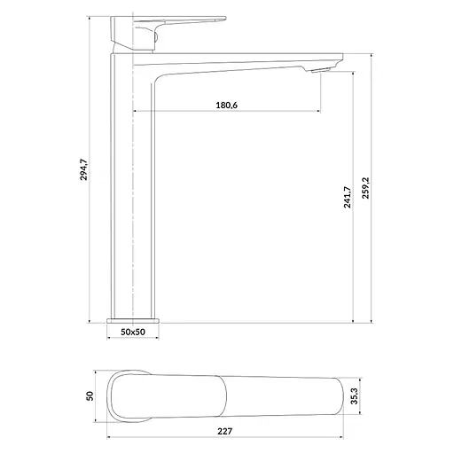Змішувач для умивальника високий Cersanit Larga хром S951-392 Хром - фото 2