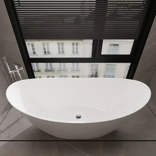 Ванна окремостояча матова Amdcon Capr 170x77 з литого каменю CAPR_170_MAT Білий матовий - фото 4