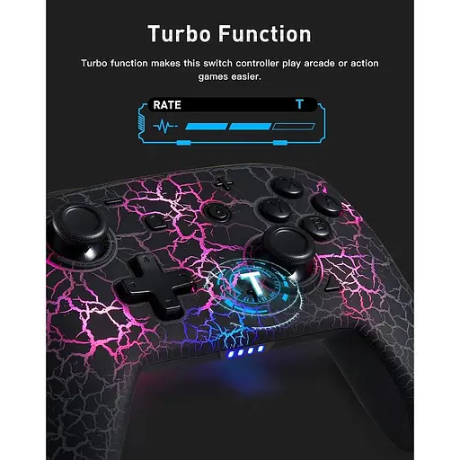 Беспроводной контроллер Blnbok Switch Pro для Switch/Switch Lite/Switch OLED, 8 цветов, регулируемый - фото 4