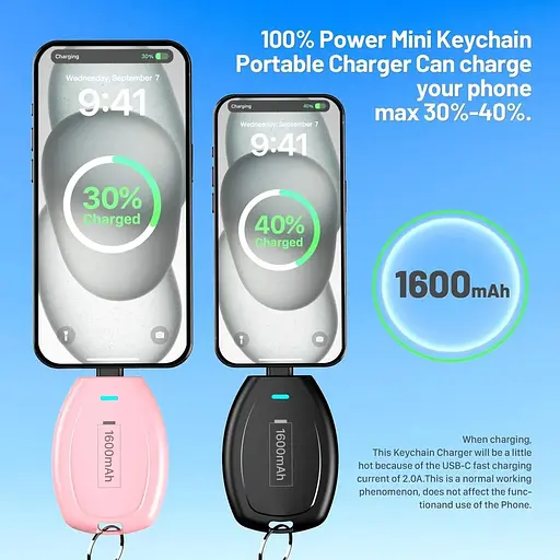 Портативное зарядное устройство-брелок Huaeng Mini Power Emergency Pod для iPhone, 1600 мАч 2 шт. - фото 2