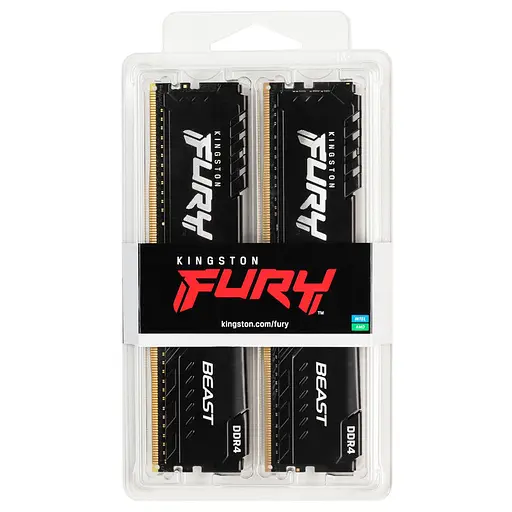 Оперативная память Kingston Fury Beast Black DDR4, 2x8GB/3200 (KF432C16BBK2/16) - фото 3
