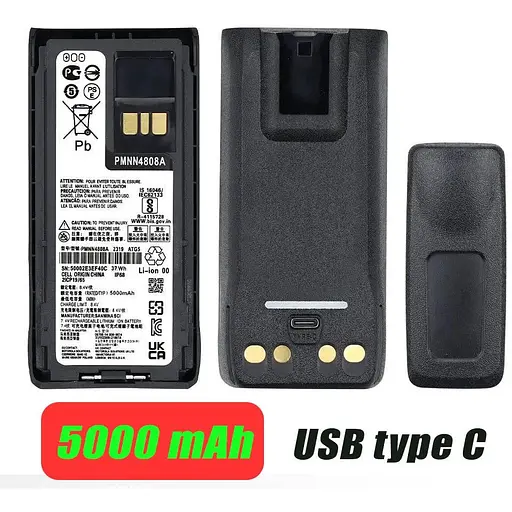 Аккумулятор для рации Motorola R7 R7A с USB-C Type-C 5000 mAh PMNN4808A - фото 2