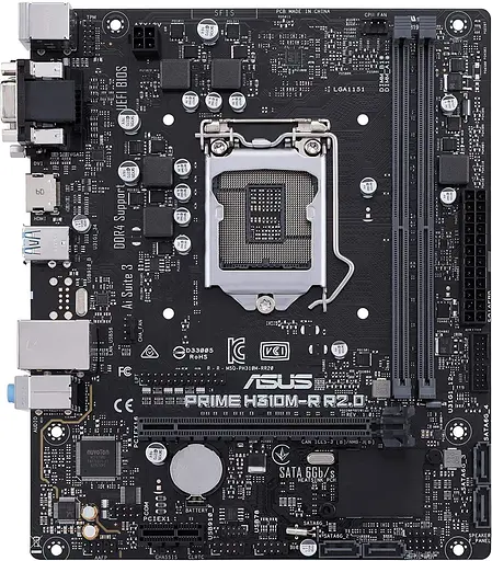 Материнская плата ASUS Prime H310M-R R2.0 (Prime H310M-R R2.0) (Socket 1151 v2, Intel H310, Micro-ATX) Б/у - фото 1