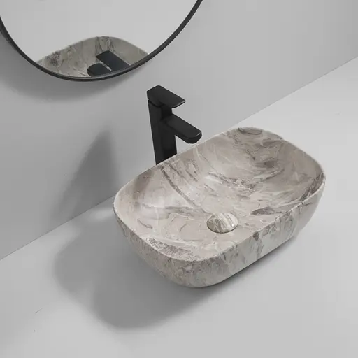 Умивальник накладний Mixxus Premium Diverse-0113 marble 455x325x135 мм MP6544, Мармур - фото 6