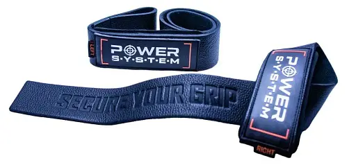 Лямки для тяги кожаные Power System PS-3320 Leather Straps Black (3320BK-0) - фото 1