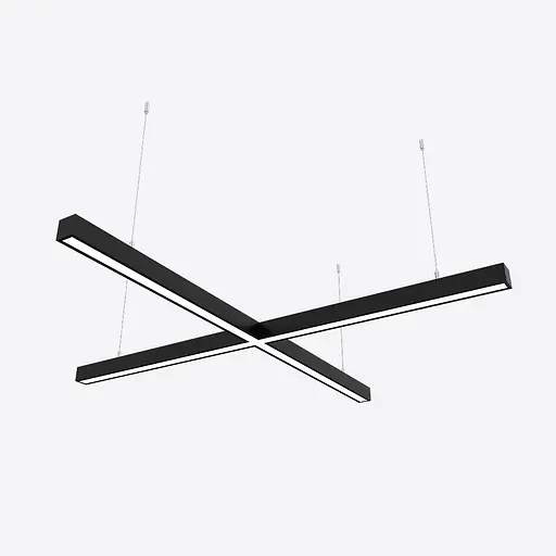 Світлодіодний світильник X-LED 80Вт x-подібний (хрест) чорний (855х855х43) - фото 1